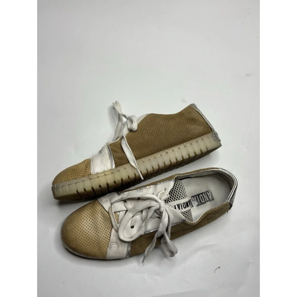 Andia Fora Platform Designer Sneakers Laser Cut Leather Mesh Women's US 8 EUR 40